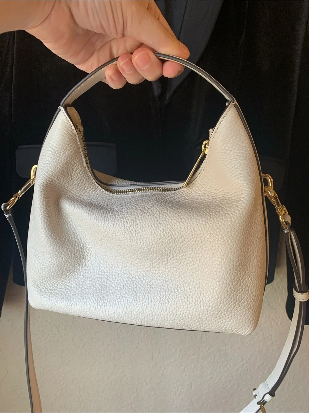 Michael Kors Ember Small Women Leather Messenger Shoulder Handbag Optic White